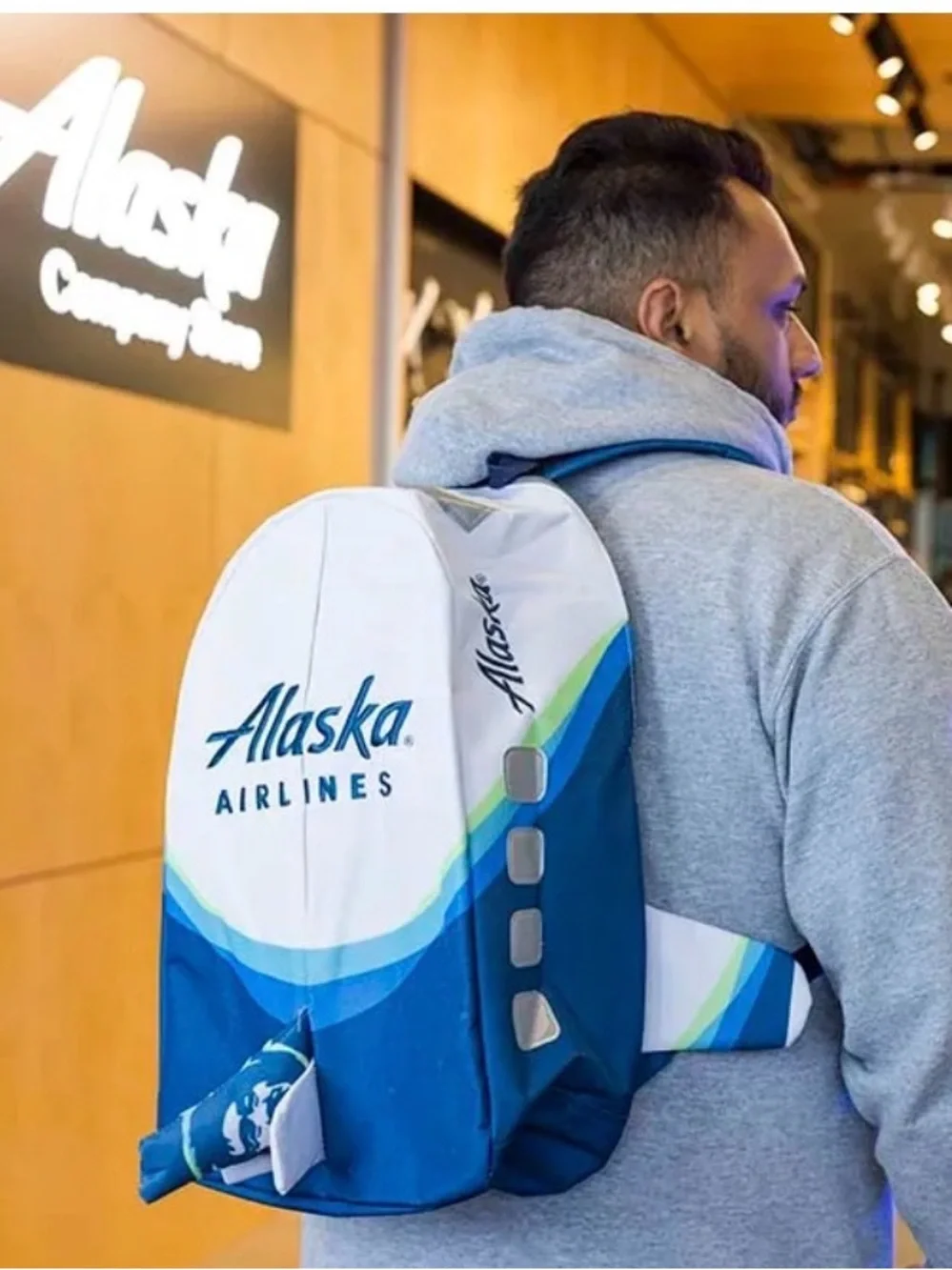 Alaska Airlines airplane backpack pilot plane travel aviation